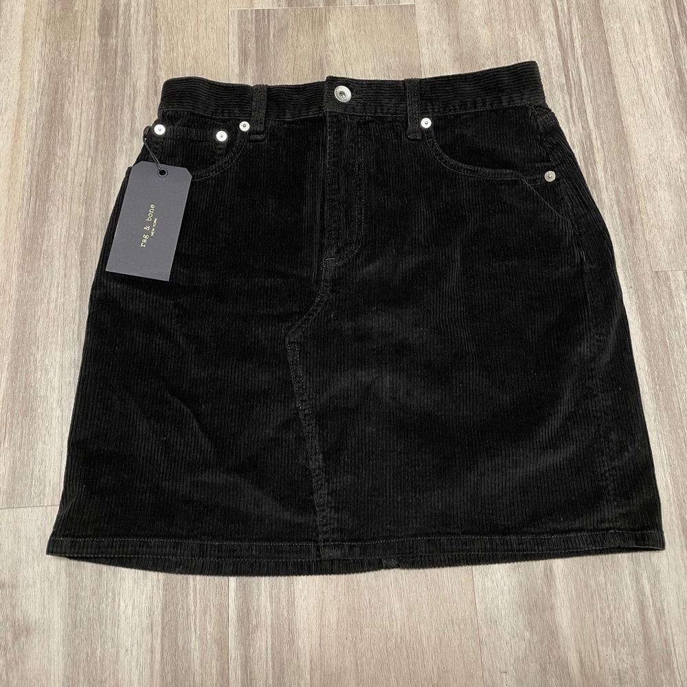 Rag & Bone Hayden Corduroy Black Skirt